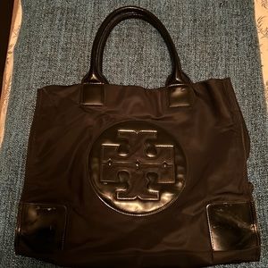 Tory Burch Ella Tote Bag Black Patent